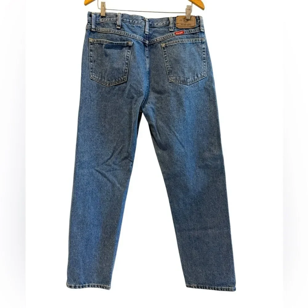 Wrangler 5 Star Premium Denim Regular Fit Blue Jeans Size 36 X 32 (measures 31”)